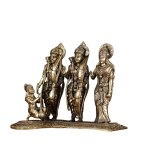 Brass Ram Darbar Idol | 6.5" x 8" x 5.5" (16.5 x 20.3 x 14 cm) | 1.360 kg Lightweight Sacred Art | Intricate Divine Family | Premium Collection